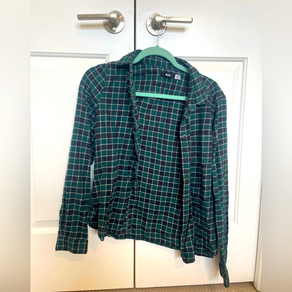 Urban Outfitters BDG Vintage Green and Black Flannel - Size Large*